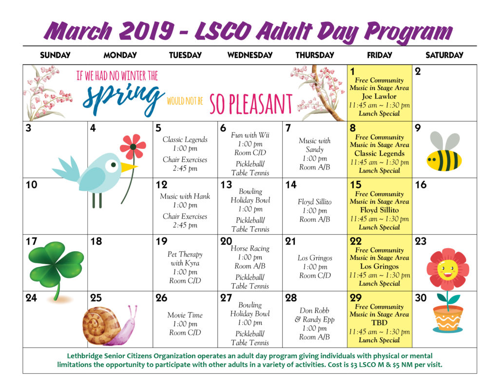 Adult Day Program Lethbridge Senior Citizens Organization