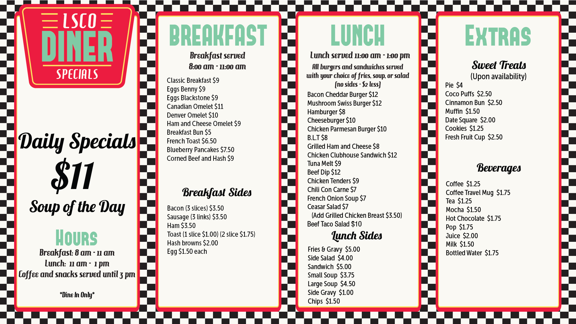 LSCO Dining Room Menus Lethbridge Senior Citizens Organization