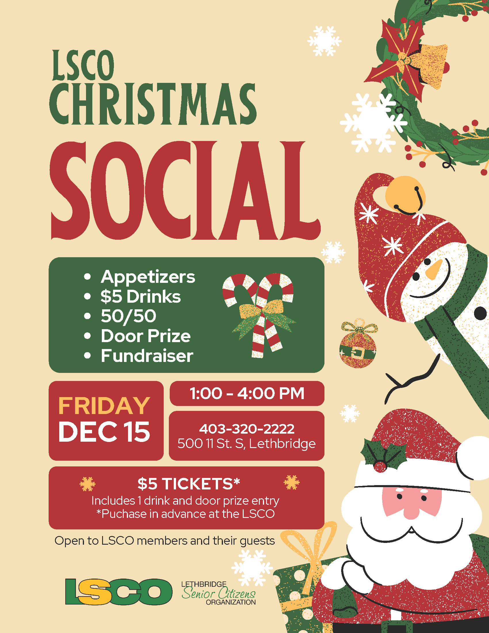 LSCO Christmas Social Poster 8.5 x 11