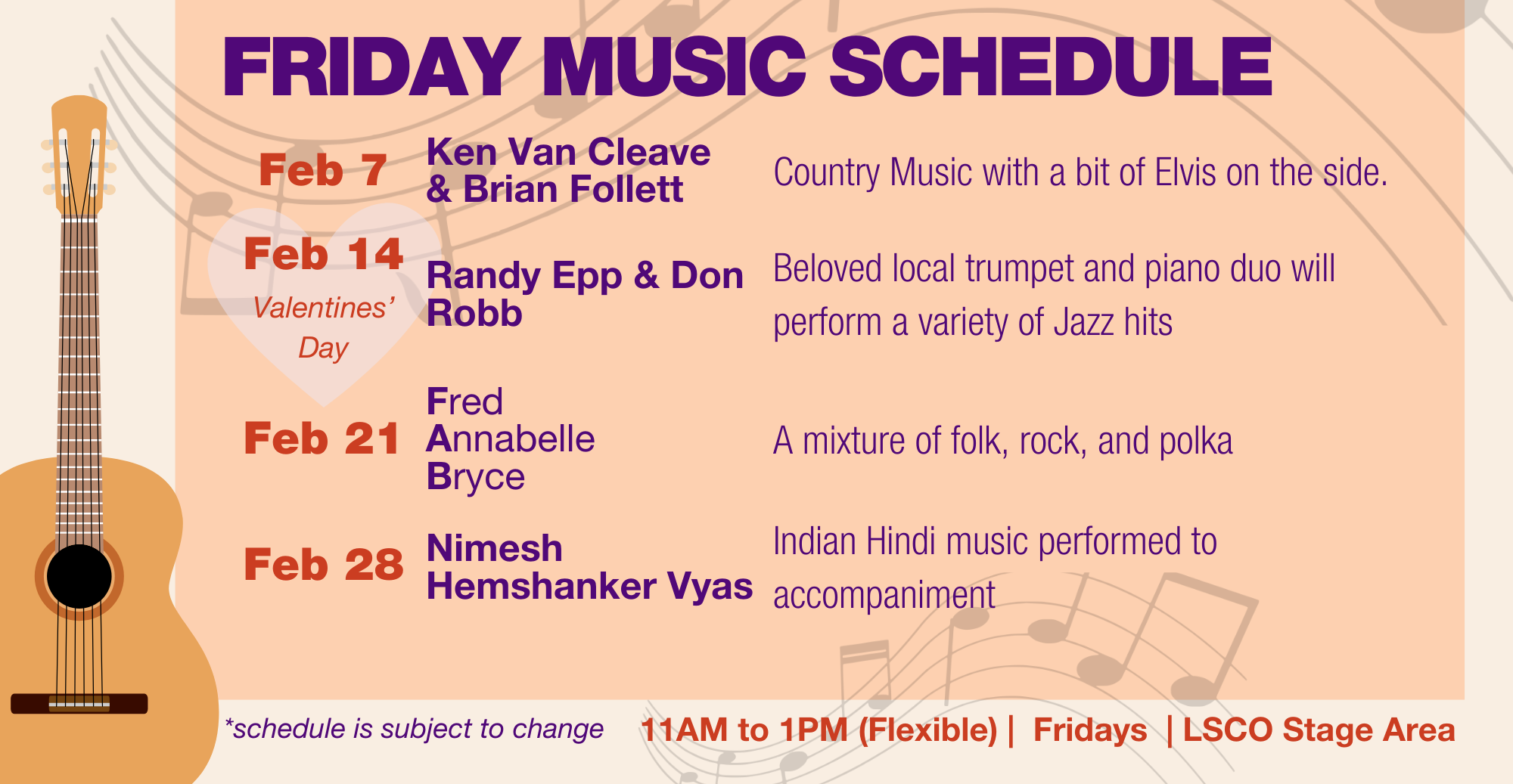 Friday music schedule- February (6.75 x 3.5 in) (1)