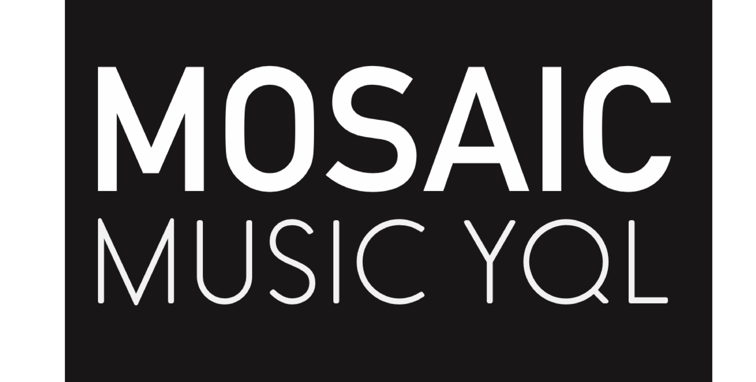 mosaic music logo white black background